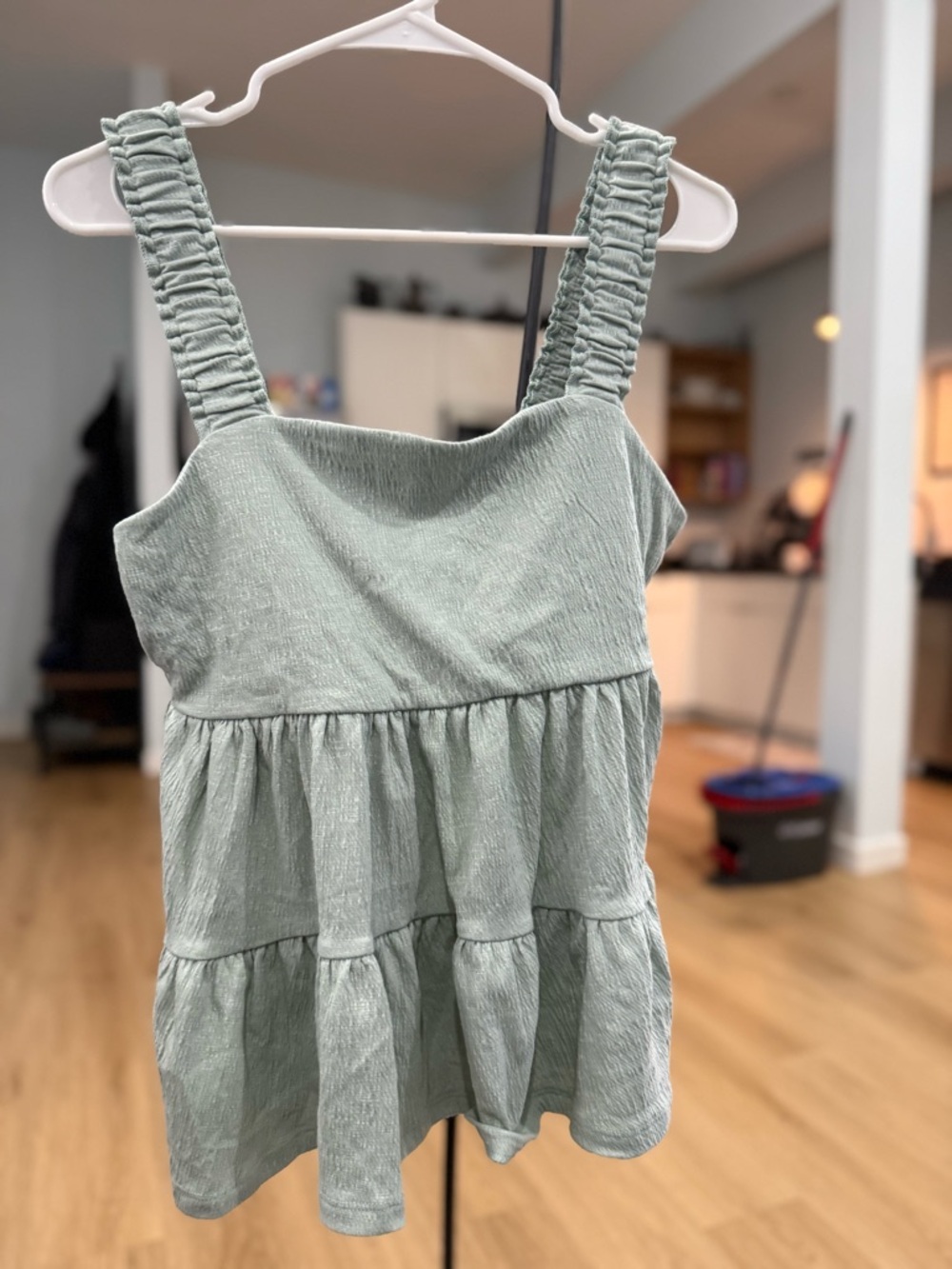 Smocked Strap Sage Green Tiered Sundress